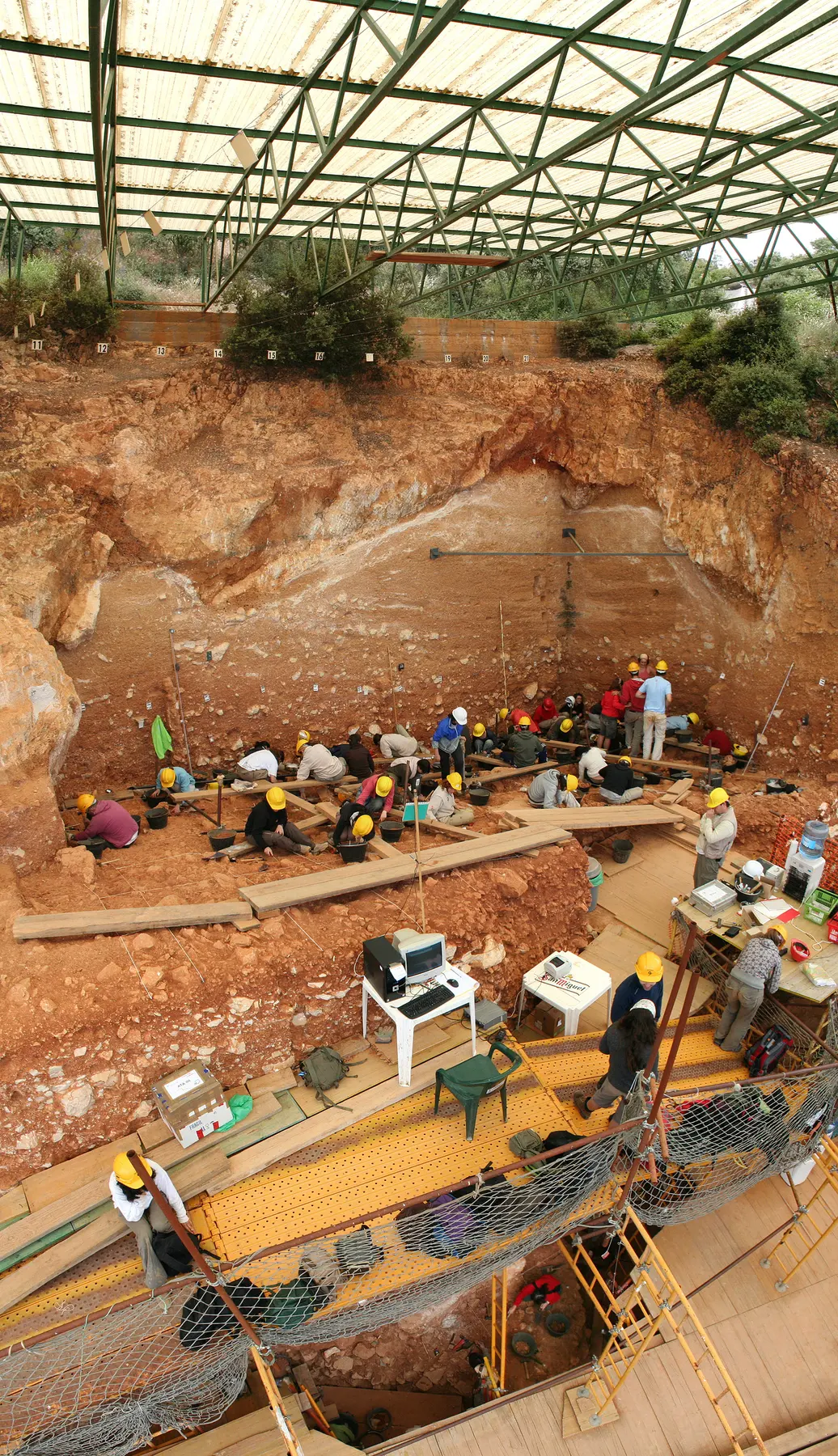 Excavaciones de Gran Dolina, en la sierra de Atapuerca, fotografiadas en 2008