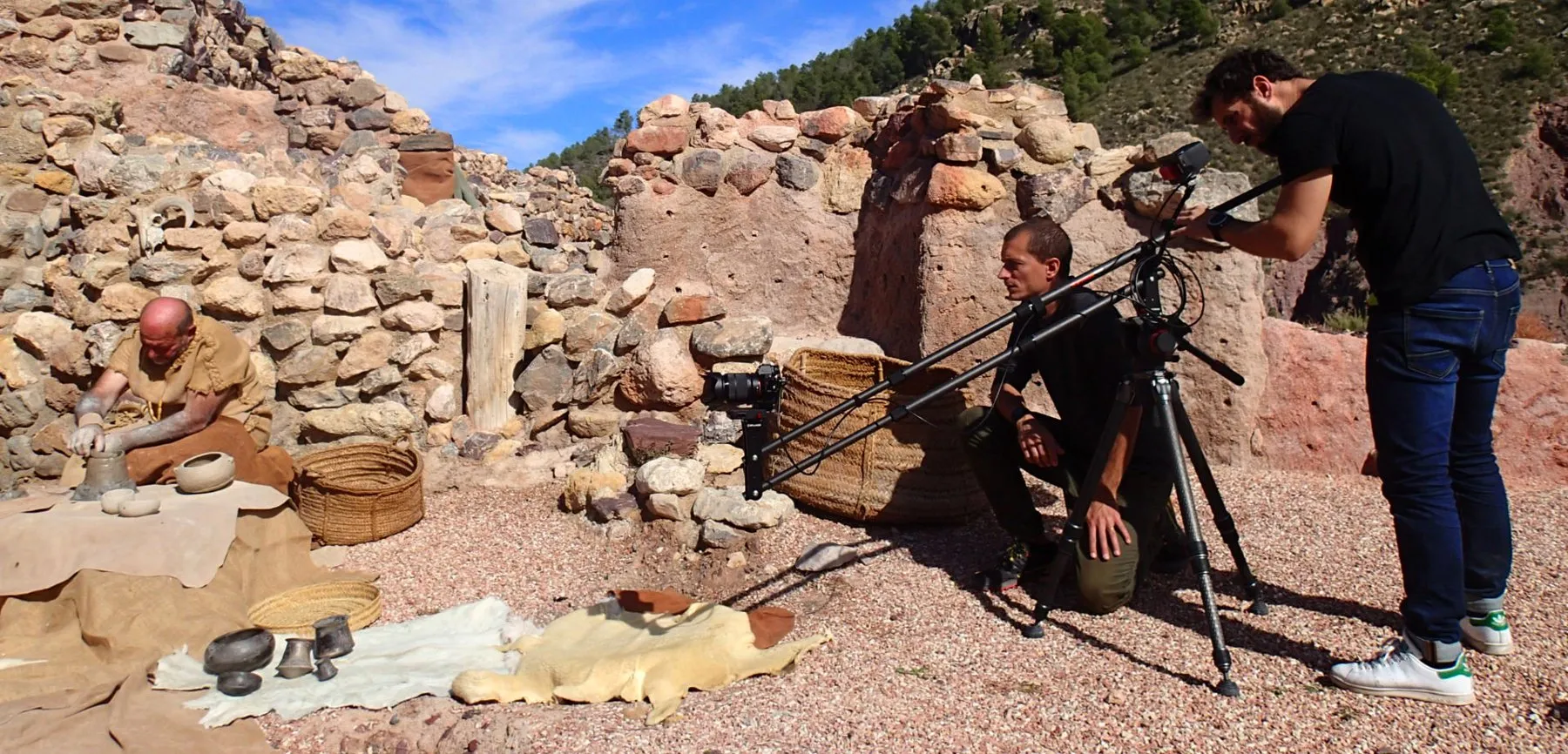 Momento del rodaje del documental "In their hands" - Fuente: Ruta Argárica de Sierra Espuña