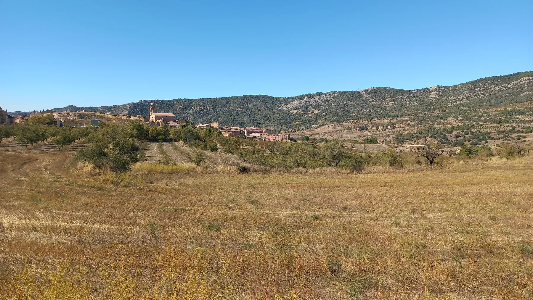 Ulldemolins y el paisaje del Montsant vistos desde la Font Vella; fotografía contextual.