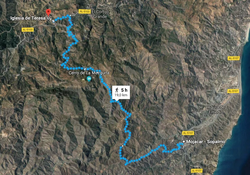 Ruta entre Sopalmo y Lugar de Teresa