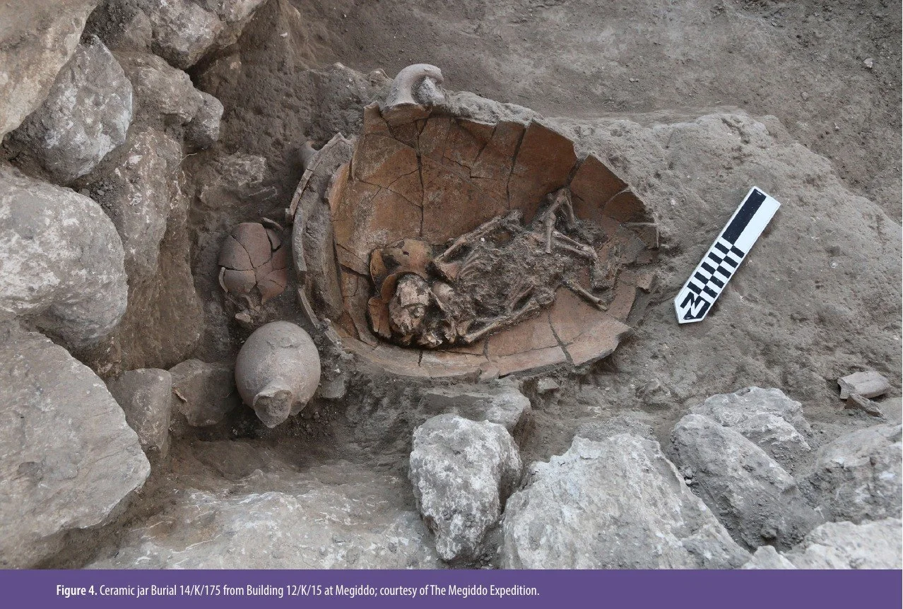 Enterramiento en vasija en Megiddo, Israel. Edad del Bronce. Fuente: "The Megiddo Expedition"