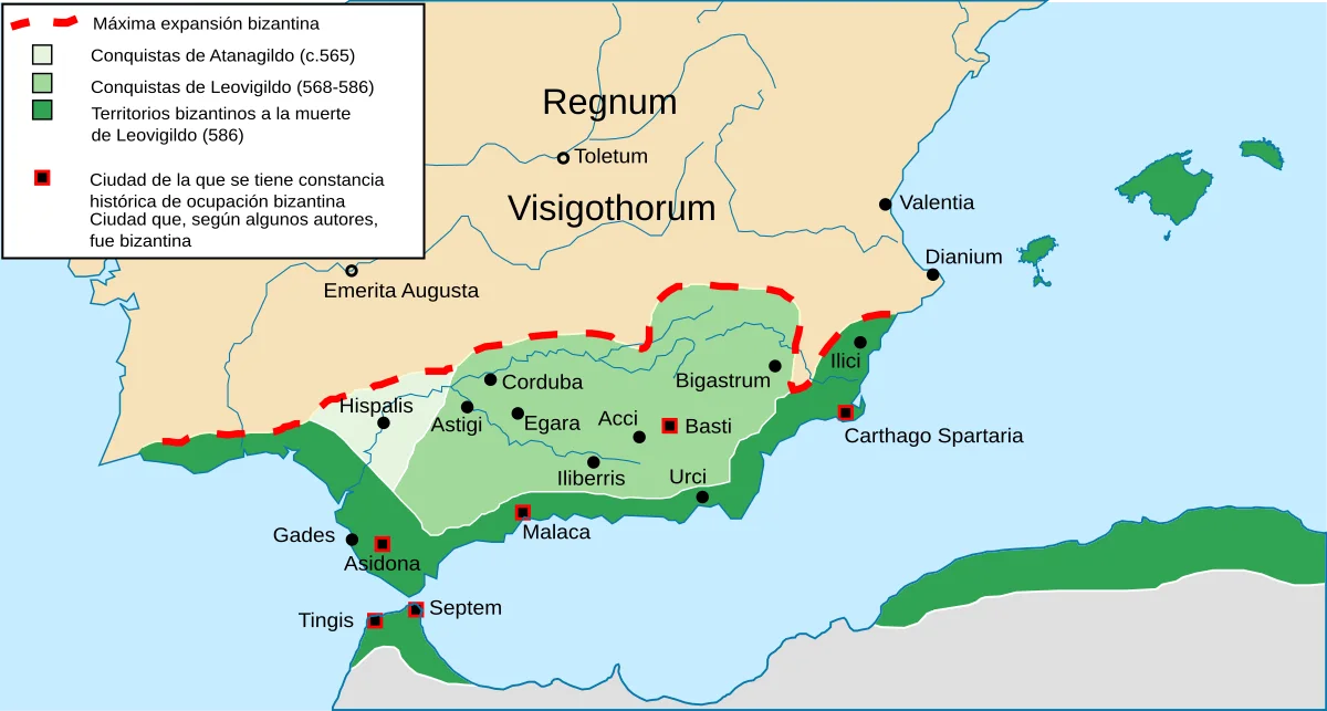 Spania, provincia del Imperio Bizantino - Mapa de Jarke - CC BY-SA 3.0
