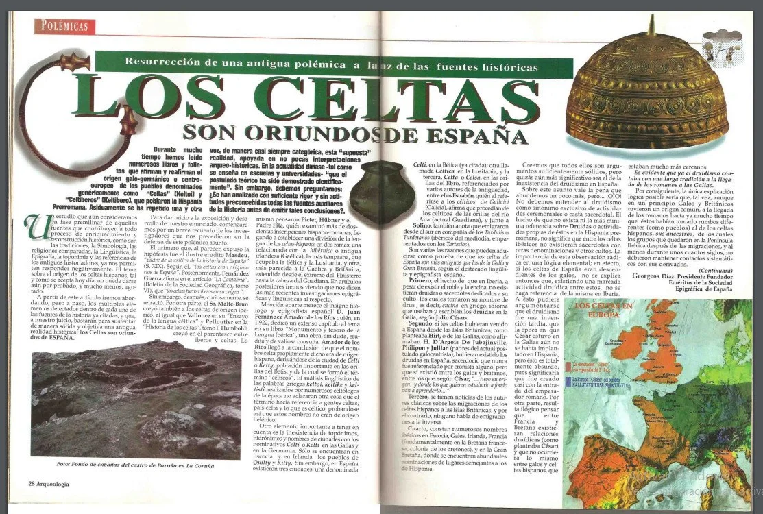 "Los celtas son oriundos de España" - Georgeos Díaz-Montexano. Revista "Arqueología sin fronteras"